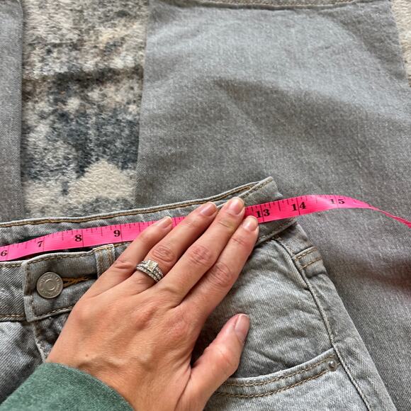 Wild Fable Stretch Mid Rise 90's Relaxed Straight Distress Jeans Gray Women's 00 - Picture 8 of 11